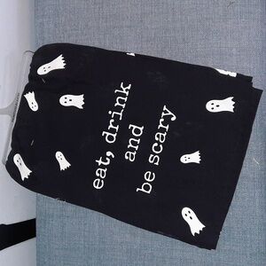 Eat Drink And Be Scary Cute Halloween Black Cotton Kitchen Dish Towel Ghosts NWT